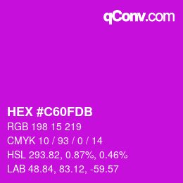Color code: HEX #C60FDB | qconv.com