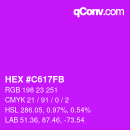 颜色代码: HEX #C617FB | qconv.com