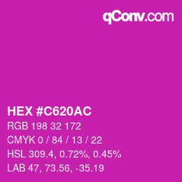 カラーコード: HEX #C620AC | qconv.com