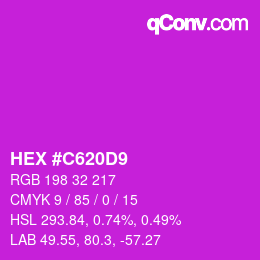 Color code: HEX #C620D9 | qconv.com