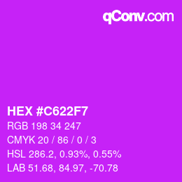 Color code: HEX #C622F7 | qconv.com