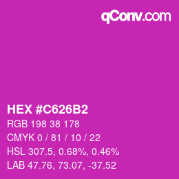 カラーコード: HEX #C626B2 | qconv.com