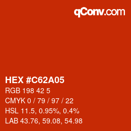 Color code: HEX #C62A05 | qconv.com