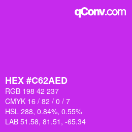 Color code: HEX #C62AED | qconv.com