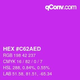 Color code: HEX #C62AED | qconv.com