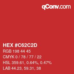 Color code: HEX #C62C2D | qconv.com