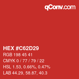 カラーコード: HEX #C62D29 | qconv.com
