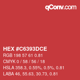 Color code: HEX #C6393DCE | qconv.com