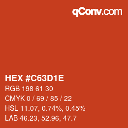 Color code: HEX #C63D1E | qconv.com