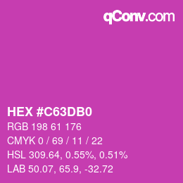 カラーコード: HEX #C63DB0 | qconv.com