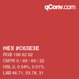 Color code: HEX #C63E3E | qconv.com