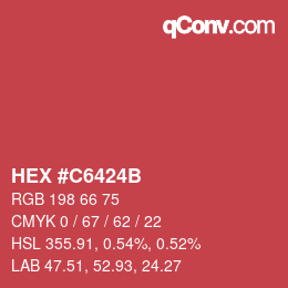 Color code: HEX #C6424B | qconv.com