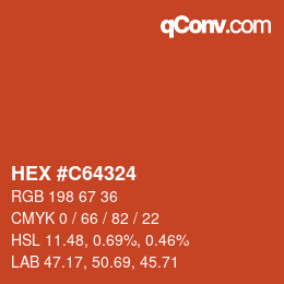 颜色代码: HEX #C64324 | qconv.com
