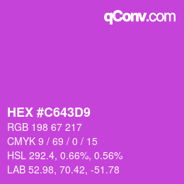 Color code: HEX #C643D9 | qconv.com
