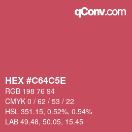 Código de color: HEX #C64C5E | qconv.com