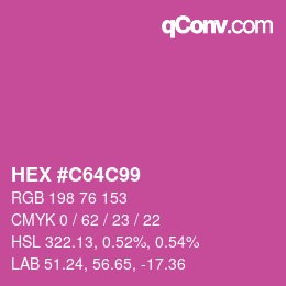 カラーコード: HEX #C64C99 | qconv.com