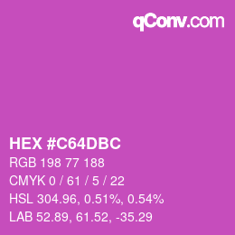 颜色代码: HEX #C64DBC | qconv.com