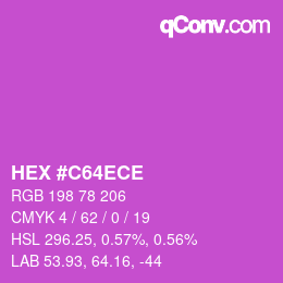 カラーコード: HEX #C64ECE | qconv.com