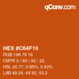 Color code: HEX #C64F10 | qconv.com