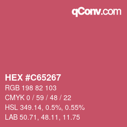 颜色代码: HEX #C65267 | qconv.com