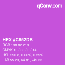 カラーコード: HEX #C652DB | qconv.com