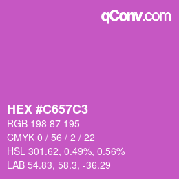 カラーコード: HEX #C657C3 | qconv.com