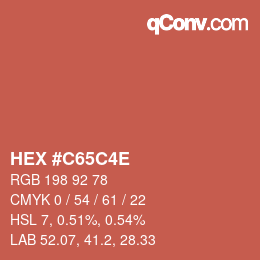 Color code: HEX #C65C4E | qconv.com