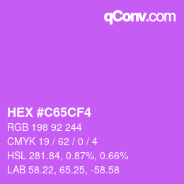 カラーコード: HEX #C65CF4 | qconv.com