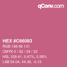 颜色代码: HEX #C66083 | qconv.com