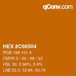 Color code: HEX #C66504 | qconv.com