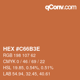 Color code: HEX #C66B3E | qconv.com