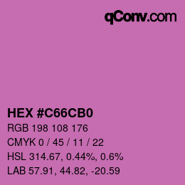Farbcode: HEX #C66CB0 | qconv.com