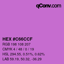 Color code: HEX #C66CCF | qconv.com