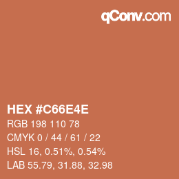 Farbcode: HEX #C66E4E | qconv.com