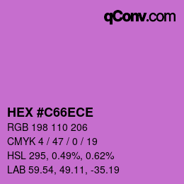 カラーコード: HEX #C66ECE | qconv.com