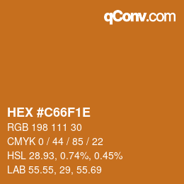 Color code: HEX #C66F1E | qconv.com