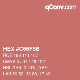 Color code: HEX #C66F6B | qconv.com