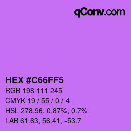 カラーコード: HEX #C66FF5 | qconv.com
