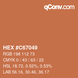 Color code: HEX #C67049 | qconv.com