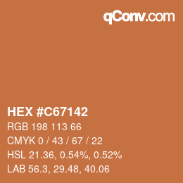 Color code: HEX #C67142 | qconv.com
