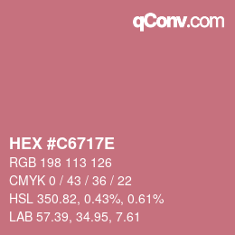 颜色代码: HEX #C6717E | qconv.com