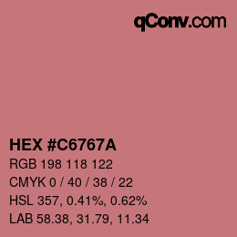 Color code: HEX #C6767A | qconv.com