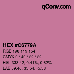 Color code: HEX #C6779A | qconv.com