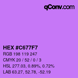 Color code: HEX #C677F7 | qconv.com