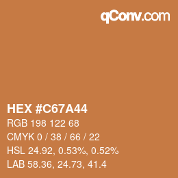 颜色代码: HEX #C67A44 | qconv.com