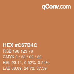 Color code: HEX #C67B4C | qconv.com