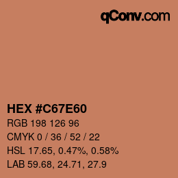 カラーコード: HEX #C67E60 | qconv.com