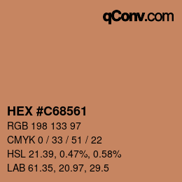 カラーコード: HEX #C68561 | qconv.com