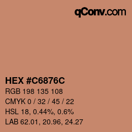Color code: HEX #C6876C | qconv.com