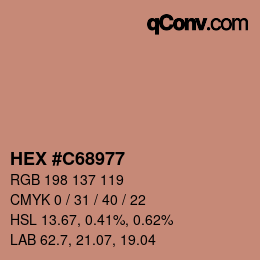 颜色代码: HEX #C68977 | qconv.com